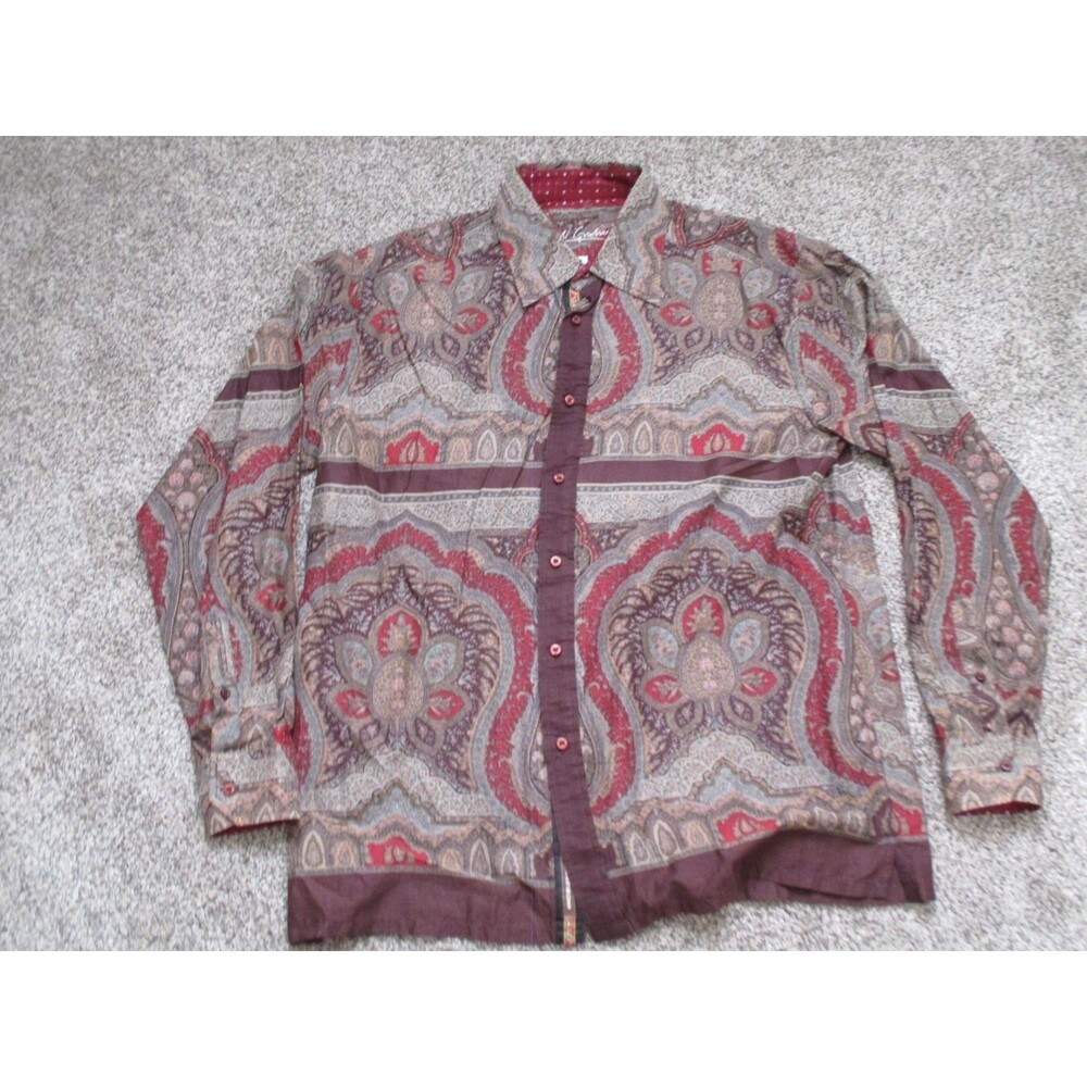 Robert Graham Limited Edition Button Up Shirt Mens L Floral Paisley